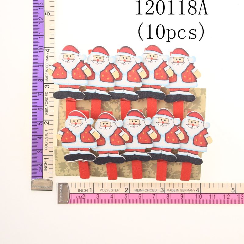 Christmas series wooden clip cute cartoon Christmas tree postcard clip Christmas decoration clip 10 PCs/bag_voghion.com