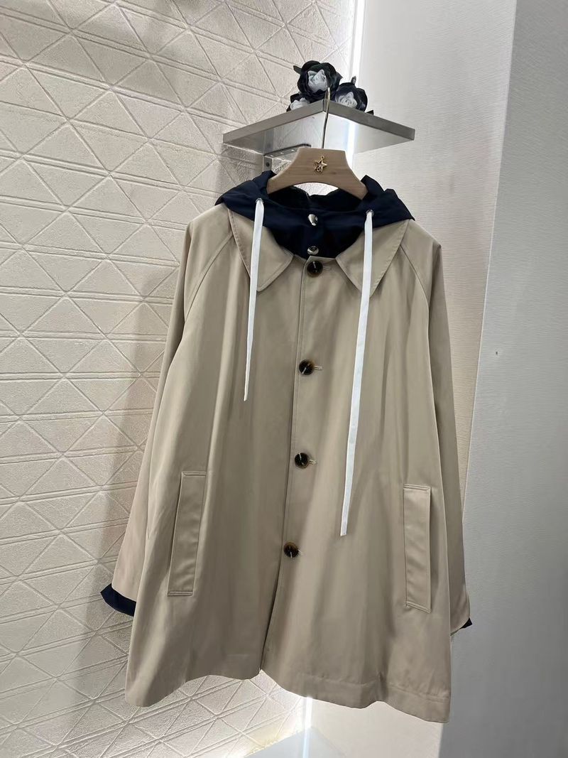 Women's Clothing Nanyou Women's Clothing M Brand 25 Spring Color Block Reversible Hooded Trench Coat Loose Casual Versatile Fashion_voghion.com