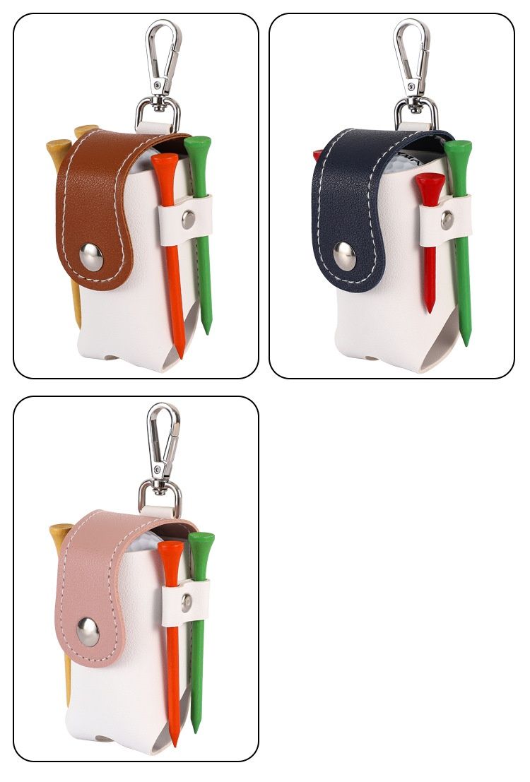 Portachiavi da appendere all'esterno con motivo color block, piccola borsa da cintura, borsa portatile per la protezione delle palline da mini golf_voghion.com