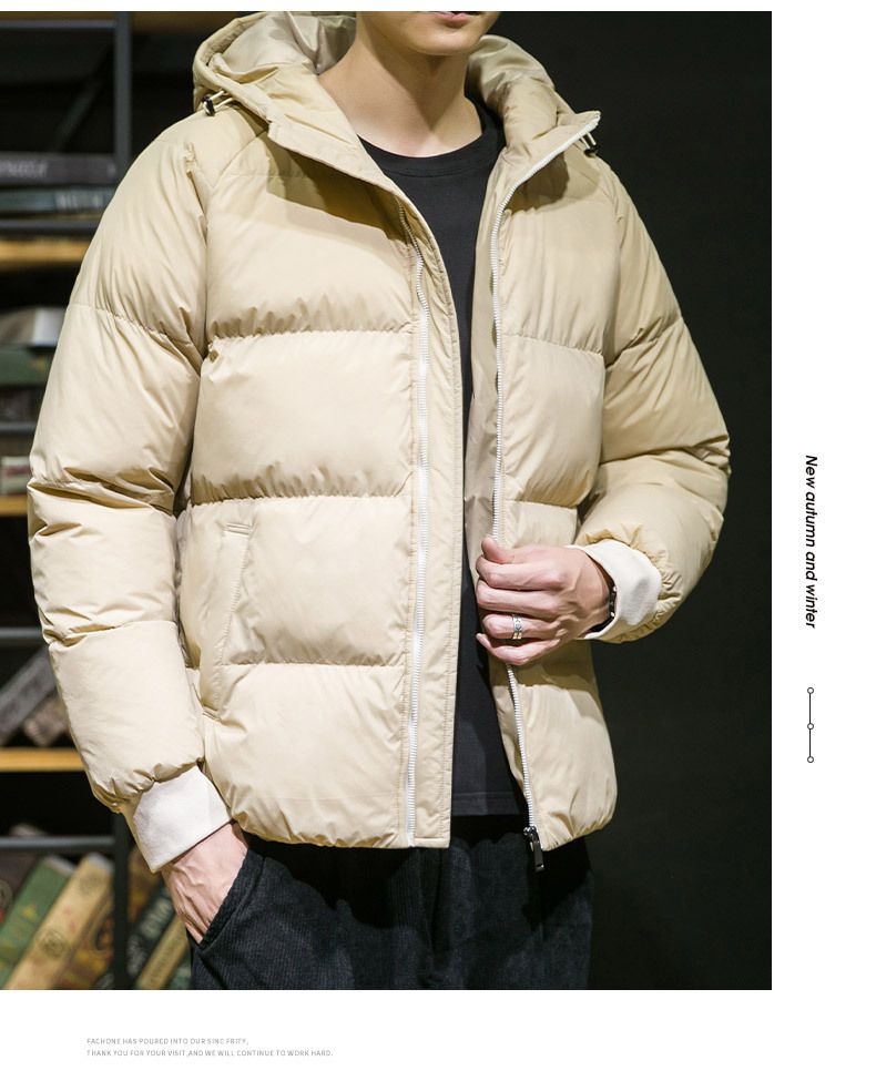 Herren-Winter-Pufferjacke mit Kapuze – Verdickter, warmer Mantel mit Reißverschluss vorne, lockere Passform, stilvolle, lässige Oberbekleidung für Teenager und junge Erwachsene_voghion.com