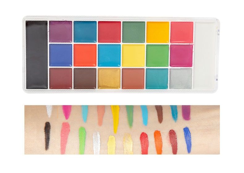 20 Faarwen Uelegmolerei Gesiichtsmolerei Mënschekierpermolerei Bühnenmake-up Gesiichtsmolerei Halloween Chrëschtmake-up Crème_voghion.com