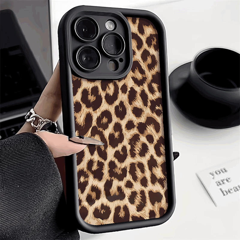Custodia per telefono in silicone con stampa leopardata per iPhone 15 14 13 12 11 16 Pro Max XS X XR 14 15 Plus, antiurto, morbida, con paraurti_voghion.com