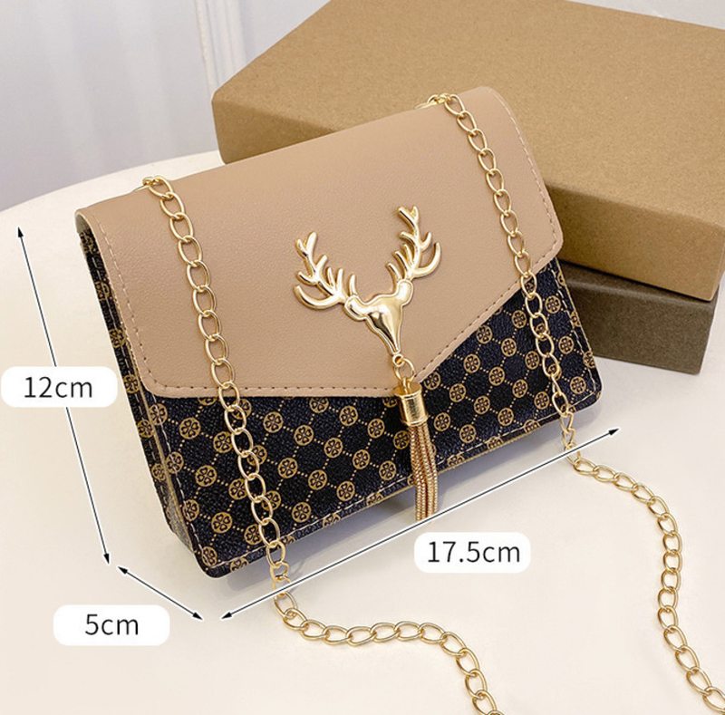 Borsa 2023 Borsa piccola alla moda Nuova borsa a tracolla in hardware con nappa di piccoli cervi Borsa a tracolla personalizzata_voghion.com