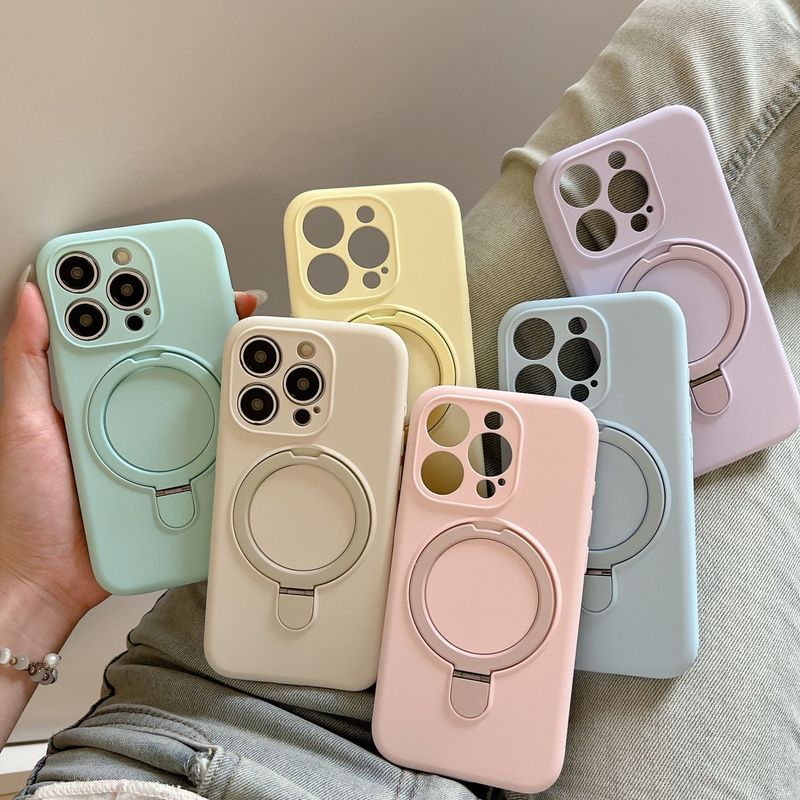 Compatibile con 16 custodie per telefono con supporto magnetico antiurto per iPhone 15 Pro Max in silicone liquido 14 Simple 13_voghion.com