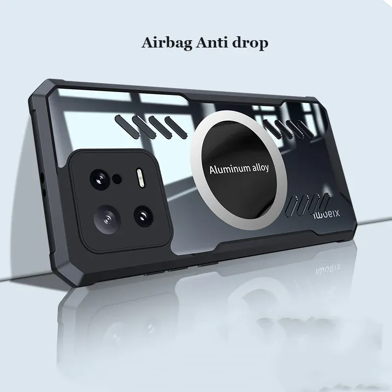 Per Xiaomi Mi 14 13 13T 12 12T 12S 12X Pro Ultra Cover Graphene Heat Dissipation PC Case Car Magnetic Bumper Casing Shell_voghion.com