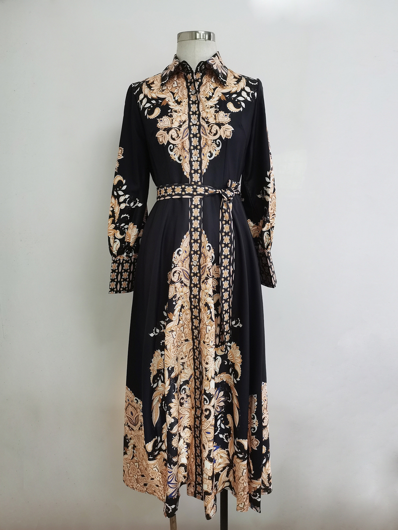 Abito da donna con stampa araba e altalena_voghion.com