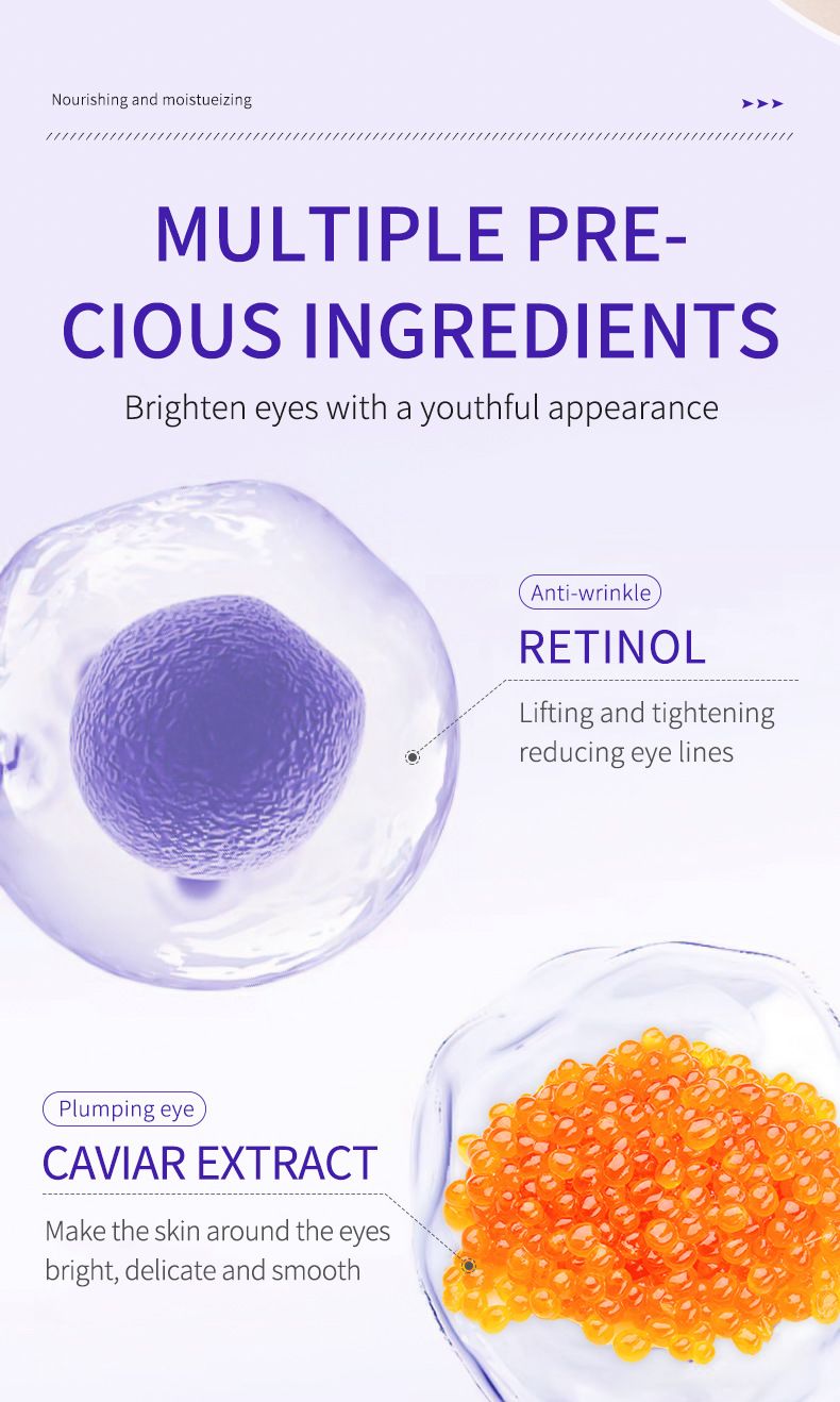 Crema contorno occhi antirughe al caviale e retinolo TVLV, un prodotto popolare, nutre, idrata e idrata_voghion.com