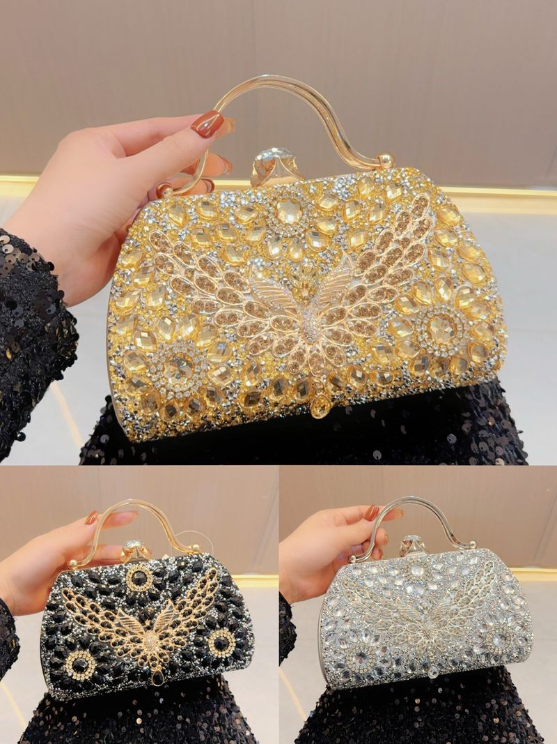 Nuovo set di borsette in cristallo con diamanti pieni, abito alla moda, banchetto da sera, borsa a tracolla diagonale con spalla singola_voghion.com