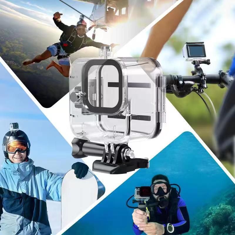 Klarer PC 60M Unterwasser-Tauchkoffer Tauchzubehörkäfig Kompaktes wasserdichtes Gehäuse für GoPro 11 Mini Black Action_voghion.com