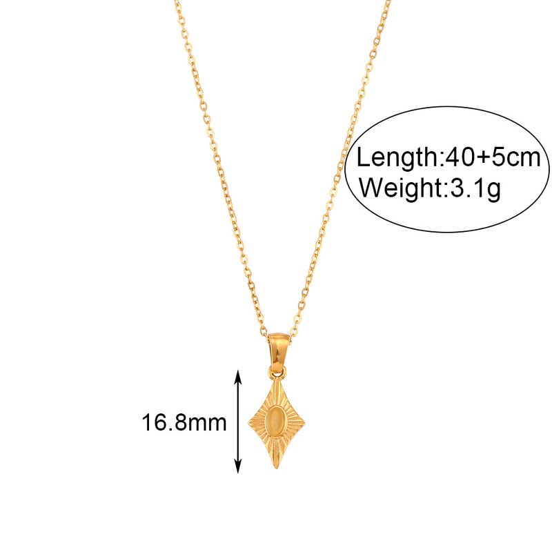 CELESTIALUMINA Collier rétro simple et léger, luxueux et polyvalent, avec pendentif en pierre œil de chat artificielle en forme de cœur à quatre coins_voghion.com