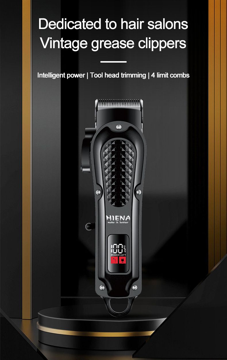 Professional Barber Clipper Set – Vintage-Style Rechargeable Hair Trimmer For Bald Fades, Line-Ups & Detailed Designs (Low Noise 36-45dB)_voghion.com