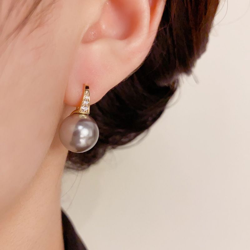 Design Sense Orecchini con tacco alto in zircone micro intarsiato, ganci in perle, orecchini dal temperamento alla moda, pendenti versatili e delicati_voghion.com
