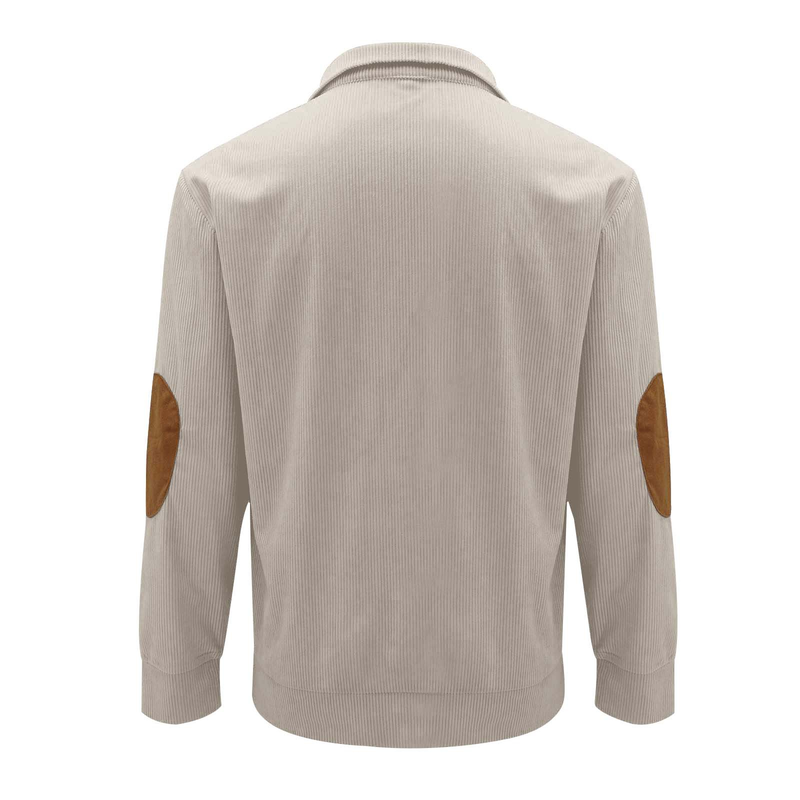 Amerikanske stilarter herre sweatshirt med knap, lange ærmer, toppe, efterår, vinter, herre, udendørs, fløjlsbukser, sweatshirt med opretstående krave, streetwear-tøj_voghion.com