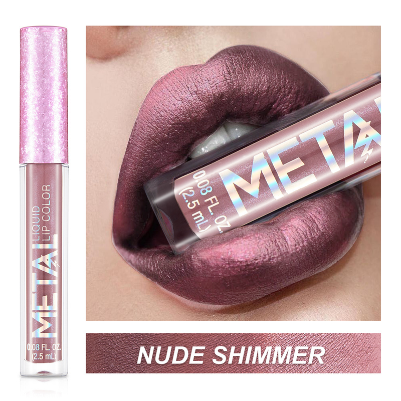Σετ 12 τεμαχίων Glitter Shimmer Lip Lipstick Σετ 12 τεμαχίων με λαμπερά, αδιάβροχα και πολύχρωμα lip gloss_voghion.com