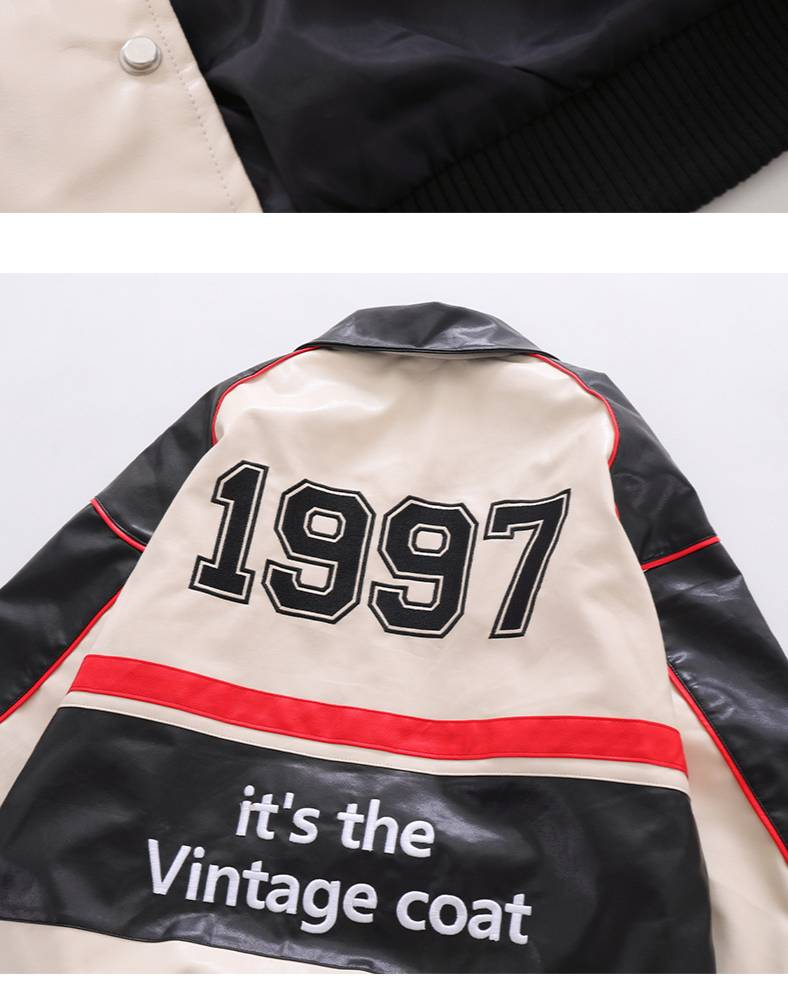 Herrenbekleidung Bikerjacke Herrenjacke Herren Patchwork Herren Retro Baseballuniform lose_voghion.com