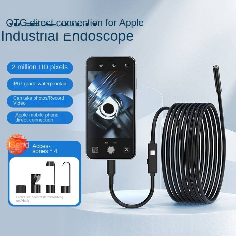 Mobile Phone Direct Connected Camera HD 2 Million Endoscope Hard Wire Waterproof Endoscope for Mobile Phone_voghion.com