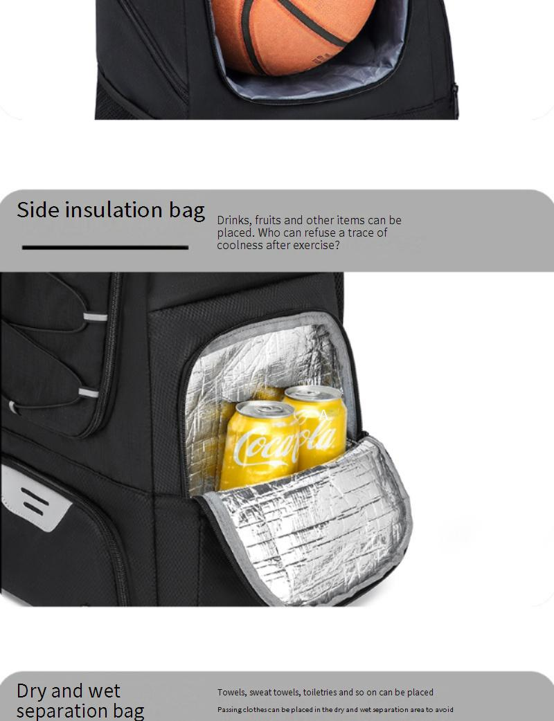 Aufbewahrungstaschen Multifunktionale Basketballtasche Trainingstasche Große Kapazität Praktischer Rucksack Wasserdichter Wärmeisolationsrucksack Freizeittasche_voghion.com