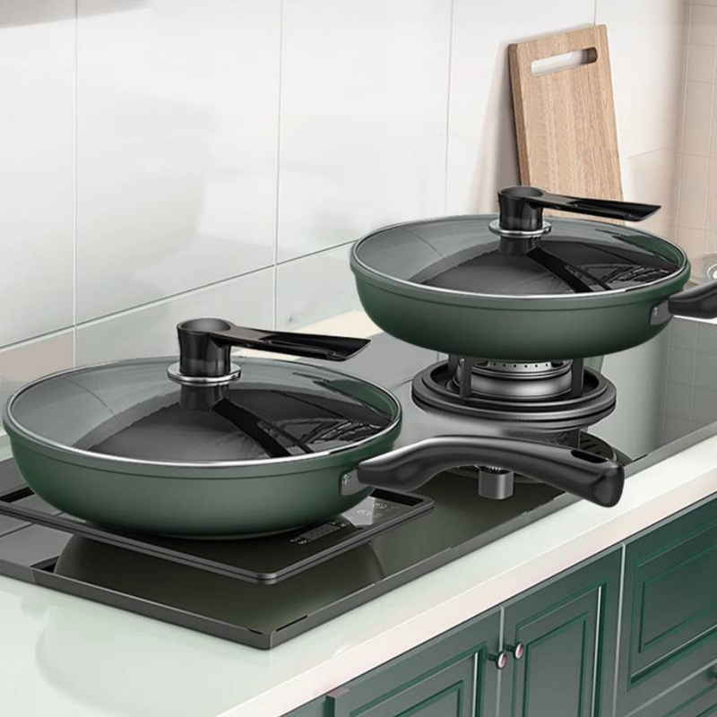26cm Cast Iron Non Stick Frying Pan, Easy Clean Reduced Smoke Skillet, No Burn Food Release, Heavy Gauge Base Fast Even Heat, Gas And Induction Hob_voghion.com