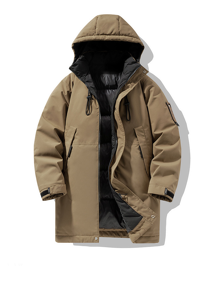 Pufferjacke mit Kapuze für den Winter für Herren – Verdickter, warmer Mantel mit Reißverschluss vorne und Seitentaschen, locker sitzende, lässige Oberbekleidung für Teenager und junge Erwachsene_voghion.com
