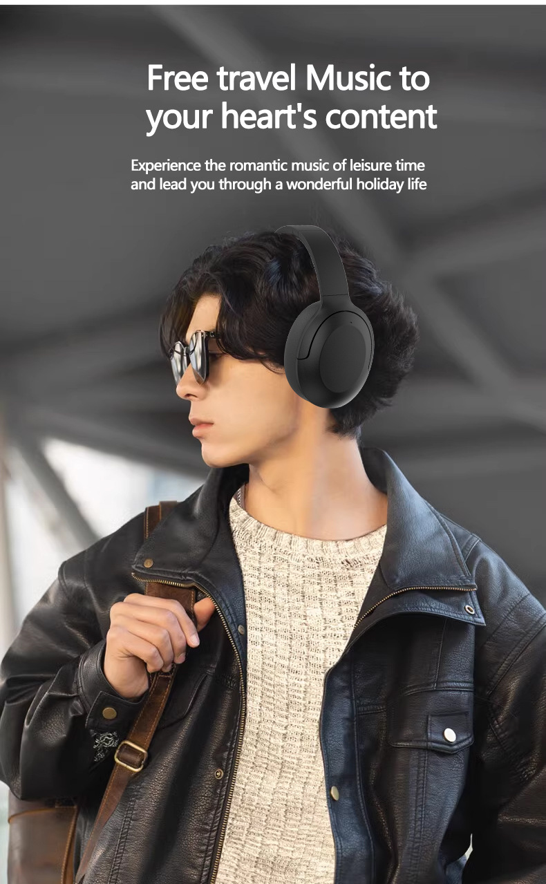 Fone de ouvido com redução de ruído ativo Explosions ANC Fone de ouvido Bluetooth Long Life Metal Telescópico Modelo Privado 5.4 Fone de ouvido esportivo_voghion.com