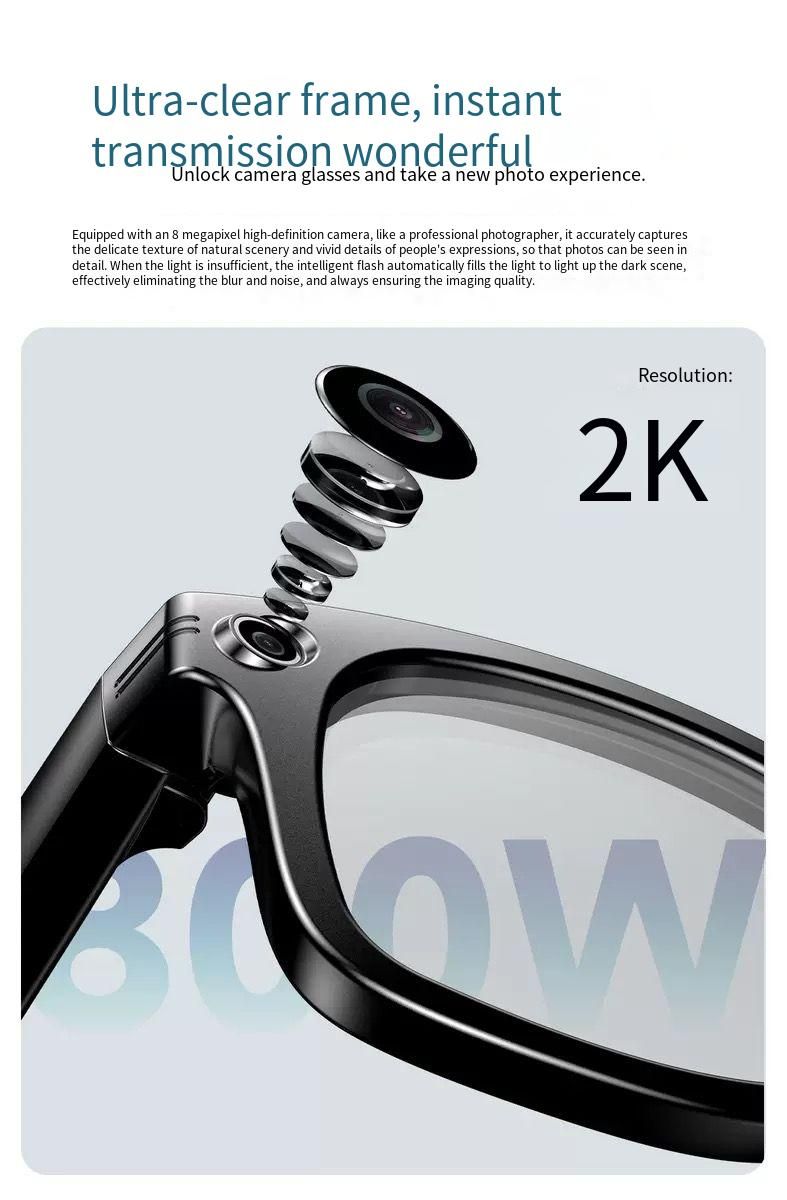 New Camera Smart Glasses Photograph Control Voice Recording Translation Bluetooth Call Sports Waterproof Anti-Uv Sunglasses_voghion.com