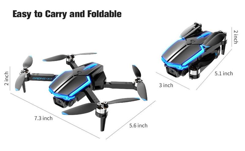 X7 Drone, HD Dual Cameras, Dual Batteries, APP WIFI-FPV, One-key Takeoff, 360° Roll, Intelligent Obstacle Avoidance, Gifts For Boys And Girls_voghion.com