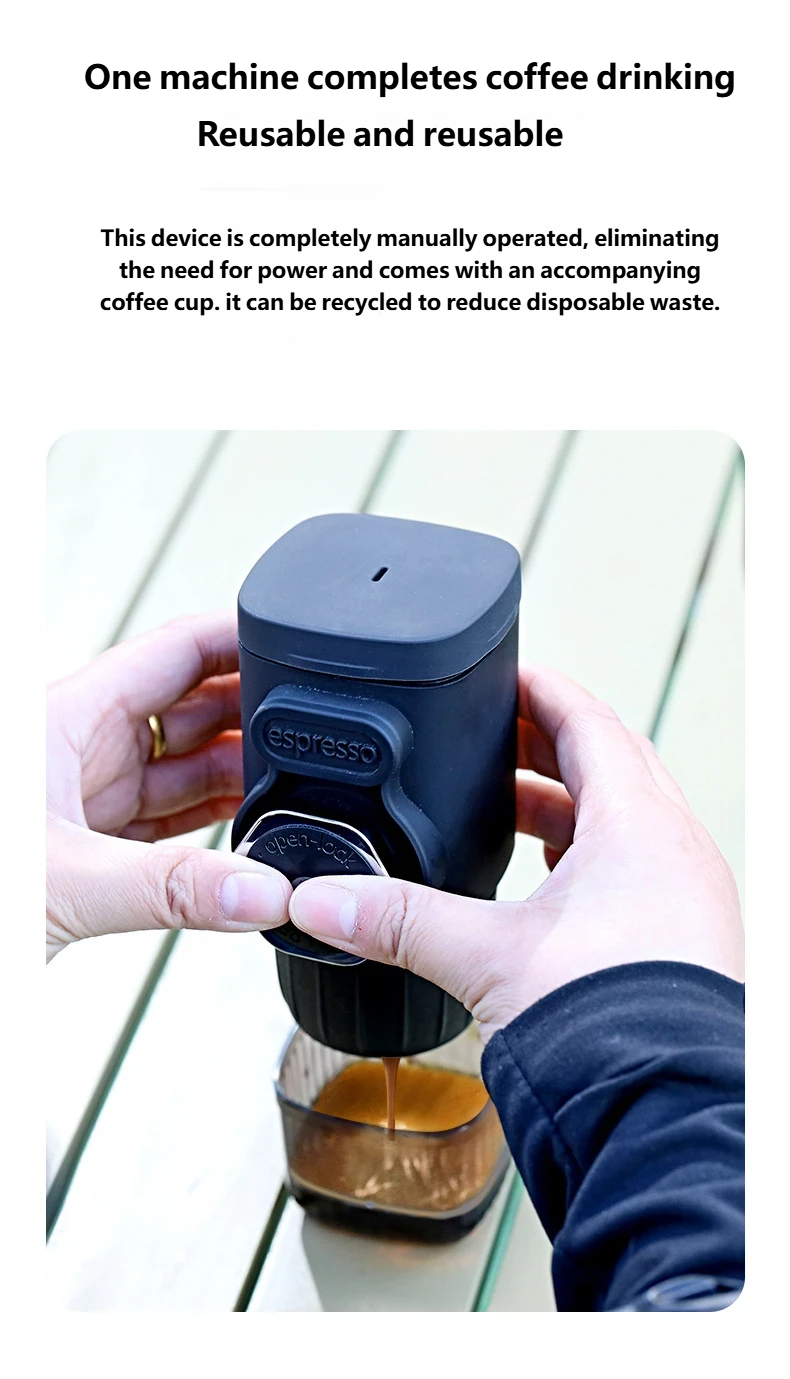 Macchina per caffè espresso portatile a cialde pressate a mano, piccola macchina per caffè espresso italiana, per casa, viaggio e all'aperto_voghion.com