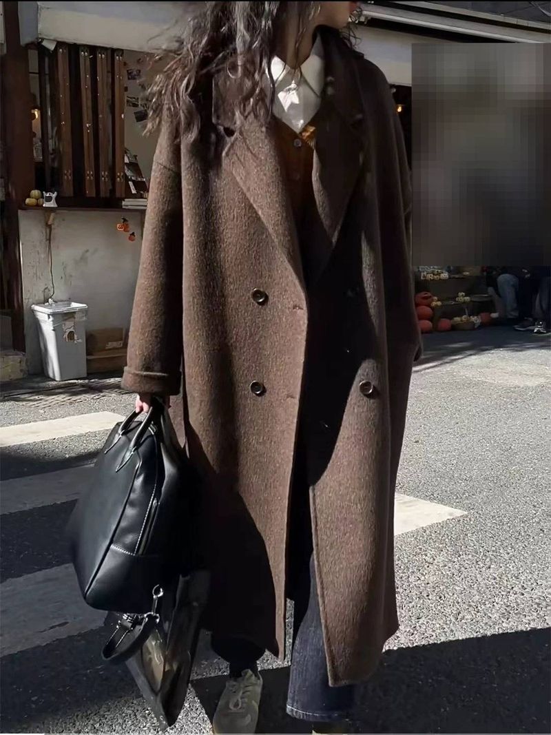 Luxuriöser, doppelseitiger Alpakawollmantel – Oversized Trenchcoat im koreanischen Stil (Übergrößen & Kurzgrößen, Grau/Beige/Anthrazit)_voghion.com