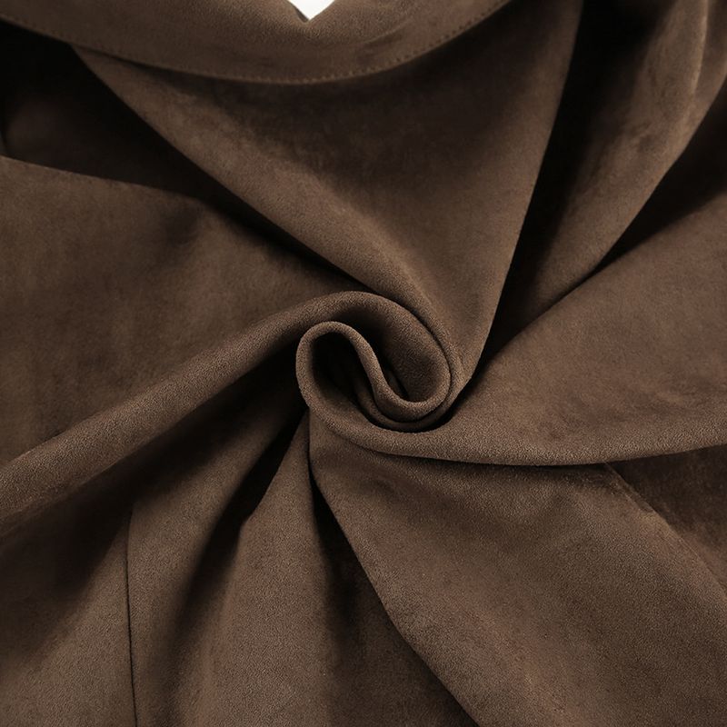 Blazer élégant en daim avec revers crantés et fermeture à double boutonnage – Finition mate douce pour la mode automne/hiver_voghion.com