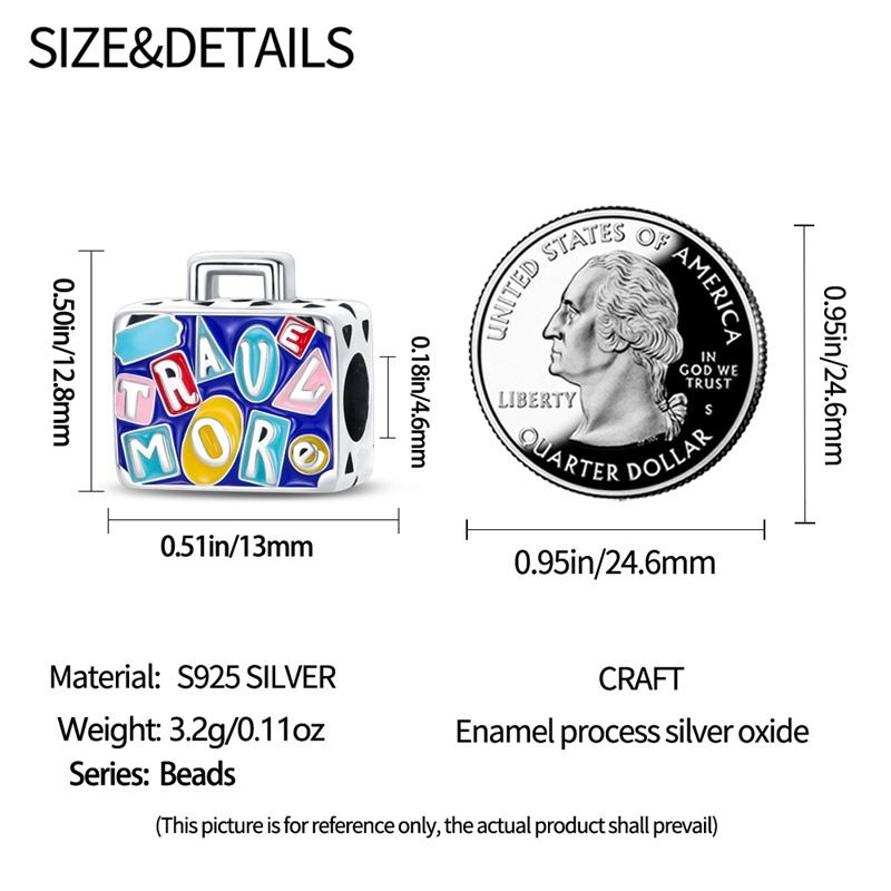 Damenschmuck, verkupfert, 925er Silber, Perlen, DIY-Schmuck, Armband-Zubehör, blauer Reise-Schmetterlings-Perlen-Anhänger_voghion.com