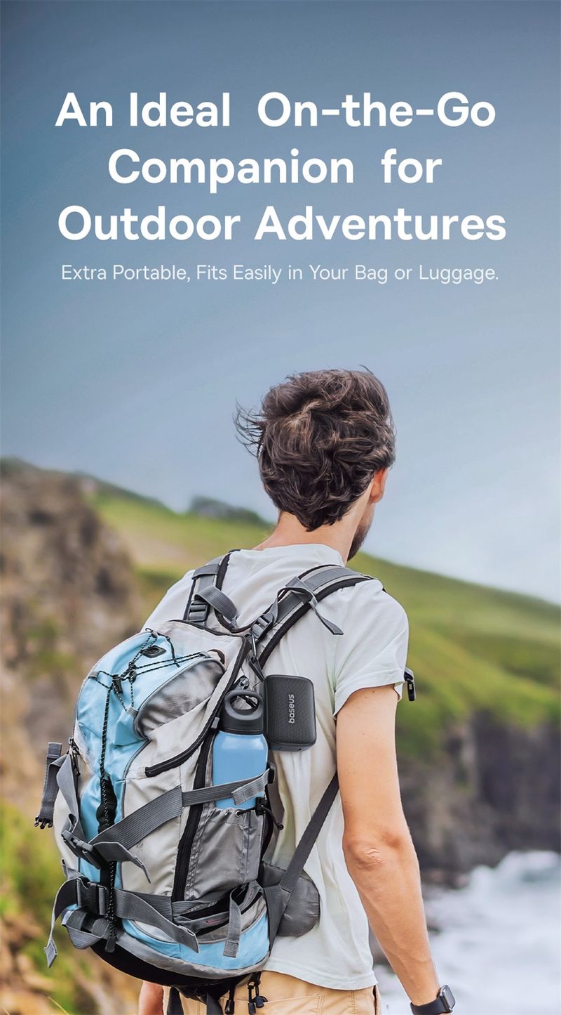 Baseus AeQur 30 Mini Bärbara Bluetooth Högtalare Basdrivrutiner IPX6 Vattentät 12 Timmars Batteritid Bluetooth 5.3 Camping_voghion.com