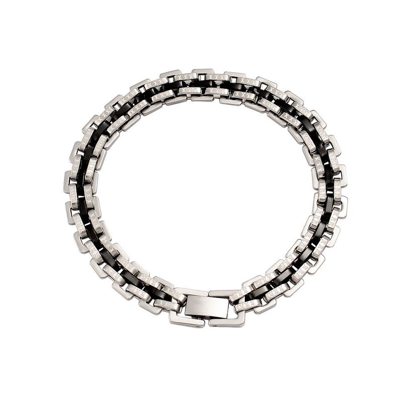 Men's And Women's Watch Titanium Steel U-Shaped Buckle 3 Rows Handmade Chain Personality Hip-Hop Versatile Casual Style_voghion.com