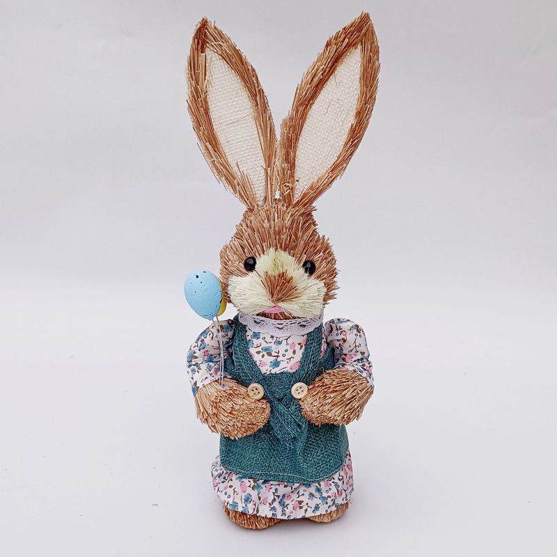 Direkt vom Hersteller: 35 cm kleiner, handgefertigter, immaterieller Weihnachtsschmuck in Form eines Hasen aus Schilfrohr mit Motiv aus der Landschaftslandschaft._voghion.com