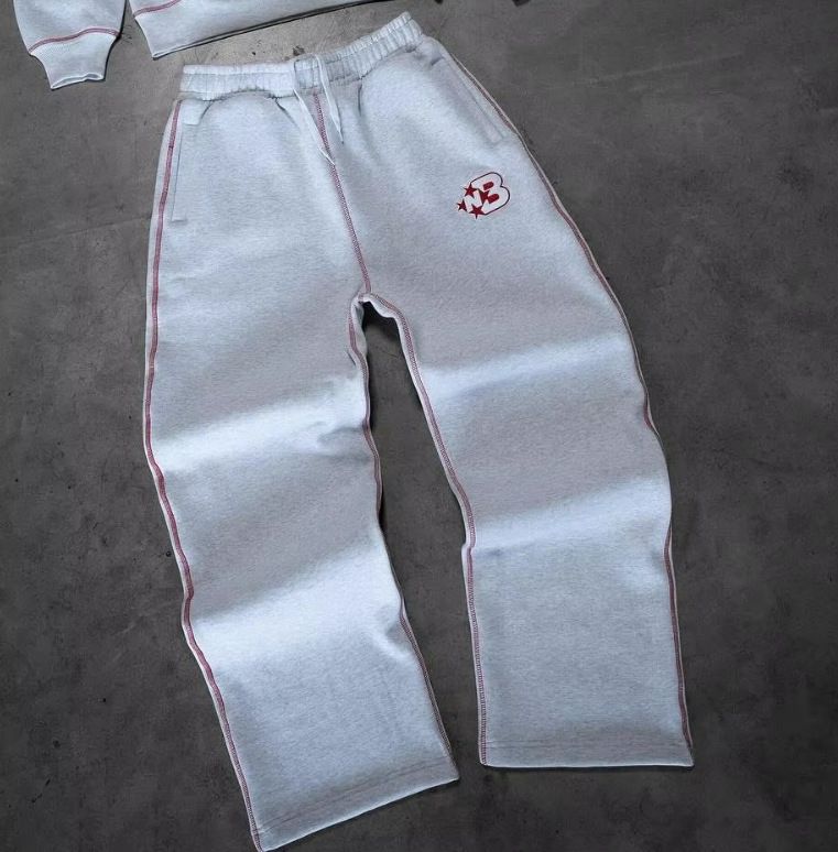 New Fleece Embroidered Sweatpants Hooded Sweatshirt Letter Casual Youth Set_voghion.com