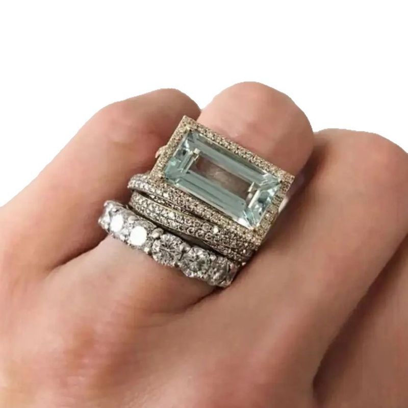 Anello di fidanzamento da donna di lusso, fresco, alla moda, creativo, di alta qualità, con tre strati di zirconi_voghion.com