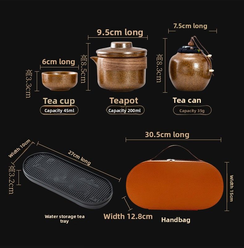 Set Small Portable Quick Tea Cup Outdoor Camping Travel Teapot Teacup One Pot Two Cups_voghion.com