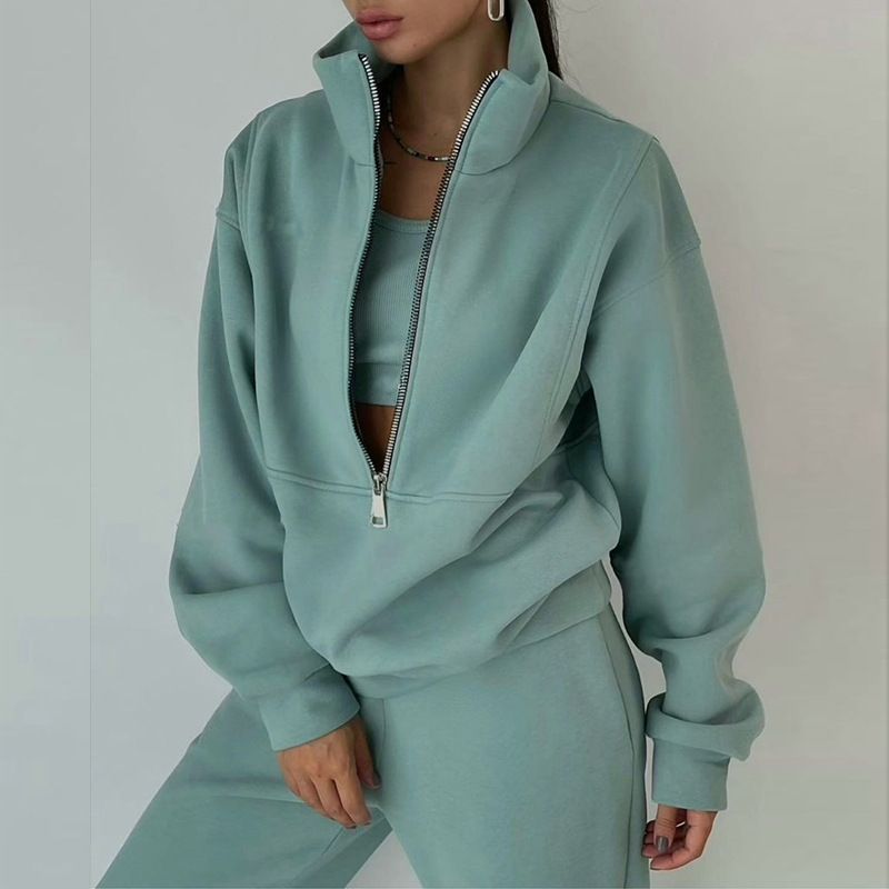 Women’s Clothing Spring Women's Two piece Suit ins Sweater Fleece Fashion Leisure Sports Suit_voghion.com