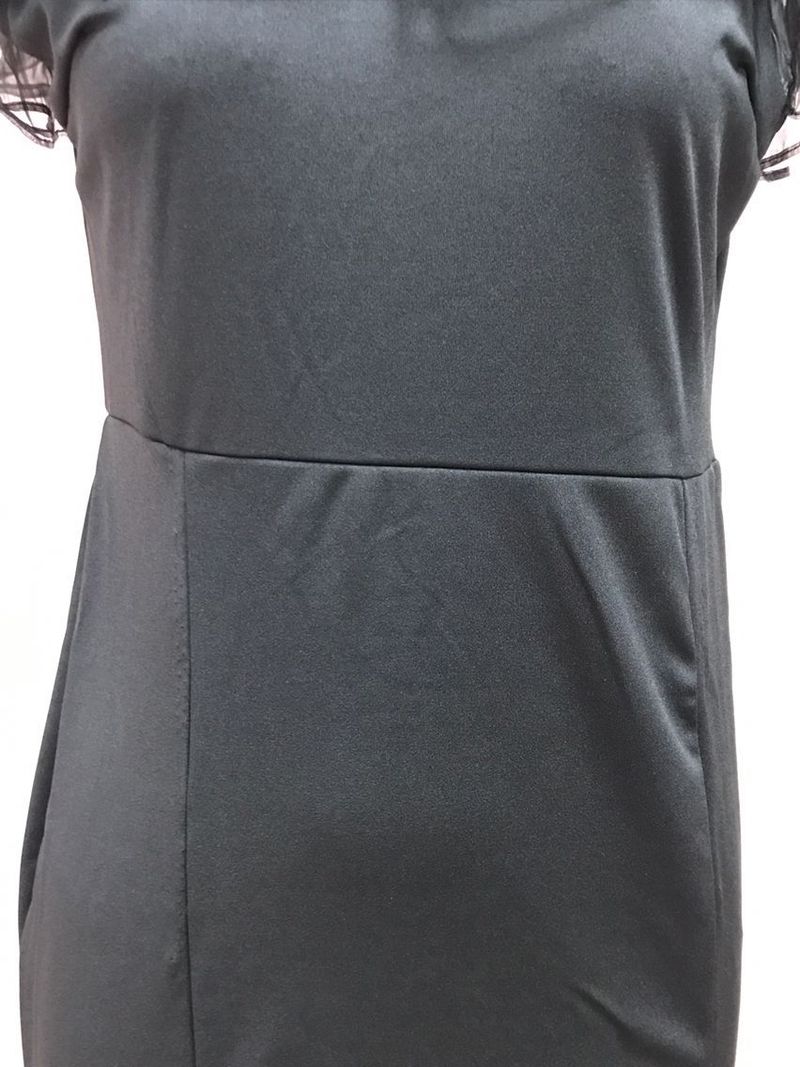Abbigliamento da donna Primavera Cintura elastica lavorata a maglia Foglia di loto Una spalla Piccola coda Gonna lunga Vestito_voghion.com