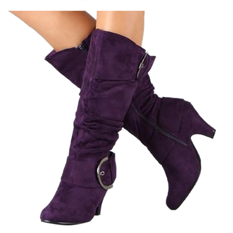 Dames Hoge Laars Voor Vrouwen Retro Laarsjes Toelopende Hak Laarzen Modieus Design Dagelijks Comfortabele Schoenen Женская Обувь_voghion.com