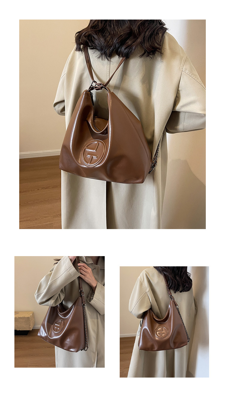 2024 Light Luxury Creative Women's New Cool And Trendy Saddle Bag Fashion Large Capacity Shoulder Bag Solid Color Handbag_voghion.com