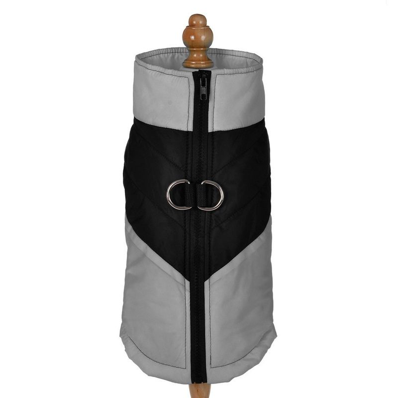 Novas roupas para cães de estimação, inverno, grossas, quentes, à prova de frio, jaqueta de algodão para filhotes, traje de esqui com blocos de cores_voghion.com
