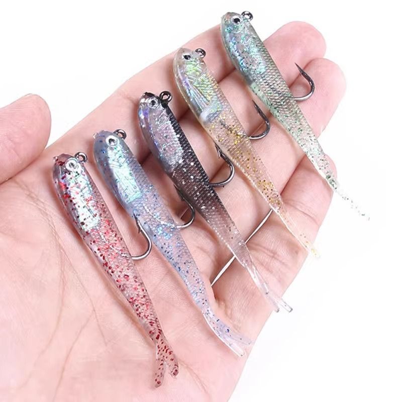 Small Silverfish Soft Worm Fishing Lead-Weighted Fish Lure Forktail Bulk Bionic Bait_voghion.com