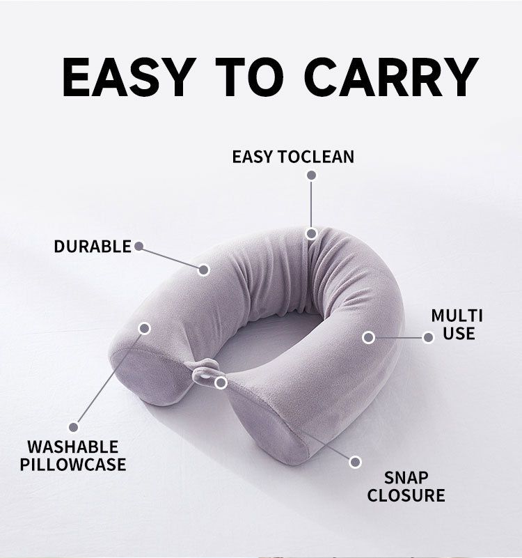 Cuscino da letto Cuscino ritorto Cuscino a deformazione cilindrica Cuscino di protezione per il collo a 360 gradi Cuscino in memory foam a forma di U Cuscino da viaggio per aereo_voghion.com