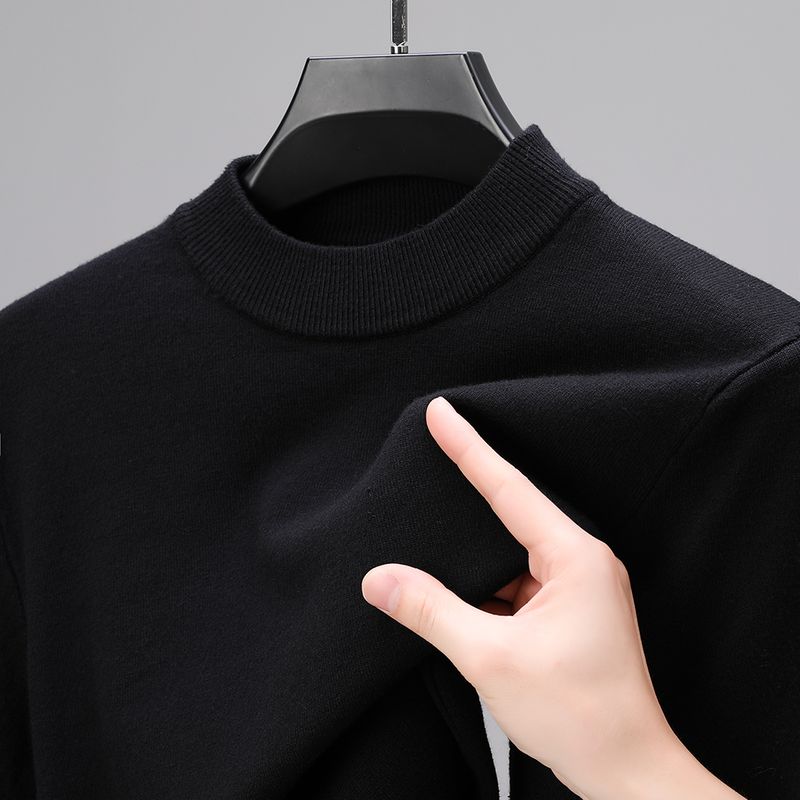 Halve Rollkragen Strickwaren Pullover Neue Herbst/Winter Mock Neck Sweatshirts Einfarbig Pullover Mann Marke Casual Heren Kleidung_voghion.com