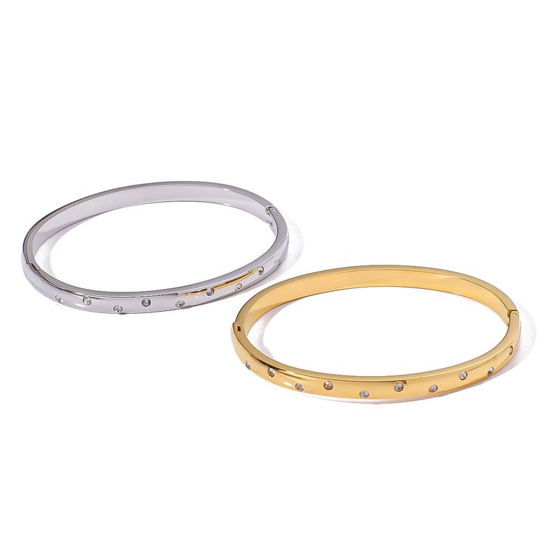 New Luxury Style Stainless Steel With A High-end Feel, Fashionable Diamond-studded, Non-fading Gold-plated Bracelet_voghion.com