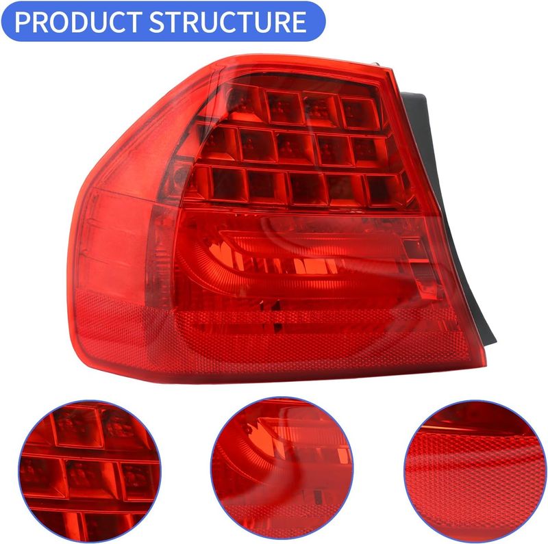 Tail Light Assembly Fit For 2009 2010 2011 BMW 3 Series E90, Left Driver Side_voghion.com