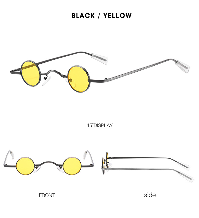 Hip hop prince mirror retro round frame niche sunglasses literary style sunglasses_voghion.com