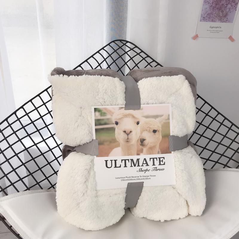 European and American trendy brand ins lamb plush blanket, crystal plush cover blanket, double layer blanket, coral plush four season blanket_voghion.com
