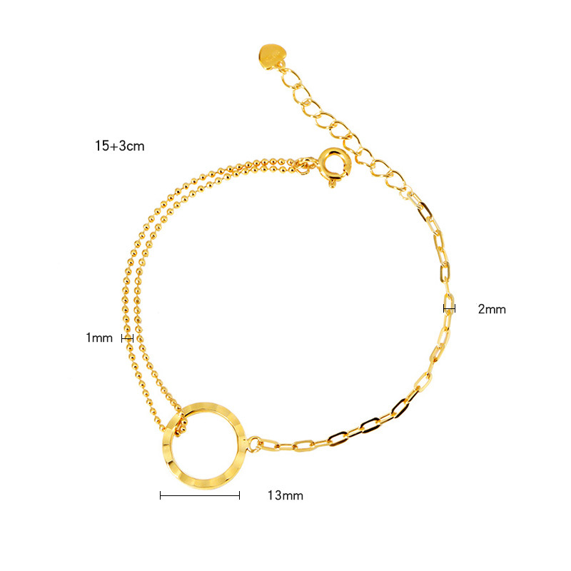 Bracciale in argento sterling anello circolare femminile design di nicchia senso alto stile ins gioielli per fidanzate_voghion.com