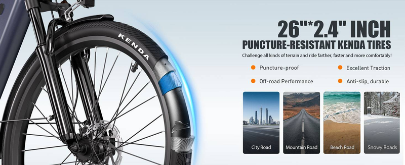 tilan L5 Urban Commuter Elektrofahrrad 26" Elektrofahrrad für Erwachsene 500W, Drehmomentsensor E-Bikes mit Pedal AssisVit_voghion.com